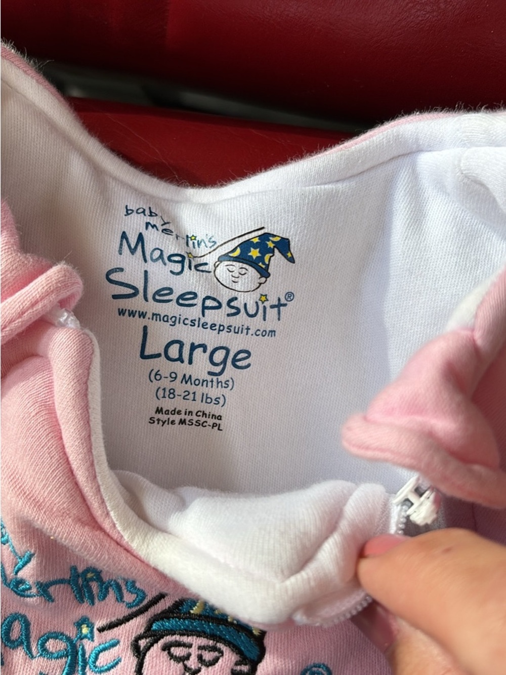 Baby Merlin's Magic Sleepsuit Pink Large (6-9 Months) - Picture 2 of 2